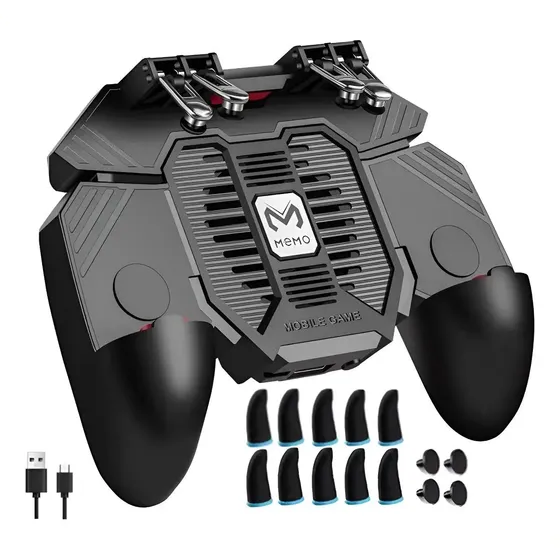 Controle Gamer Ventilador Recarregável Celular 4 Gatilhos