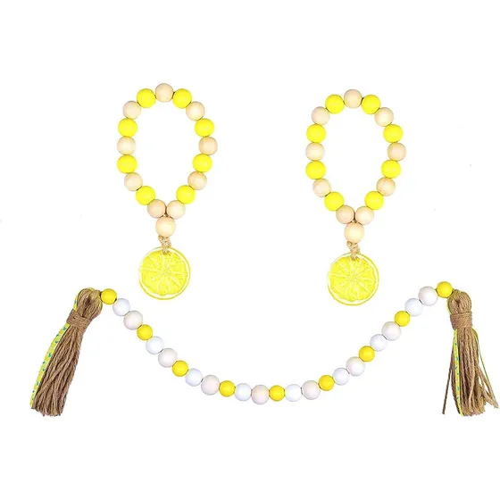 Guirnalda Madera Limon 3 Unidad Cuenta Ideal Para Decoracion