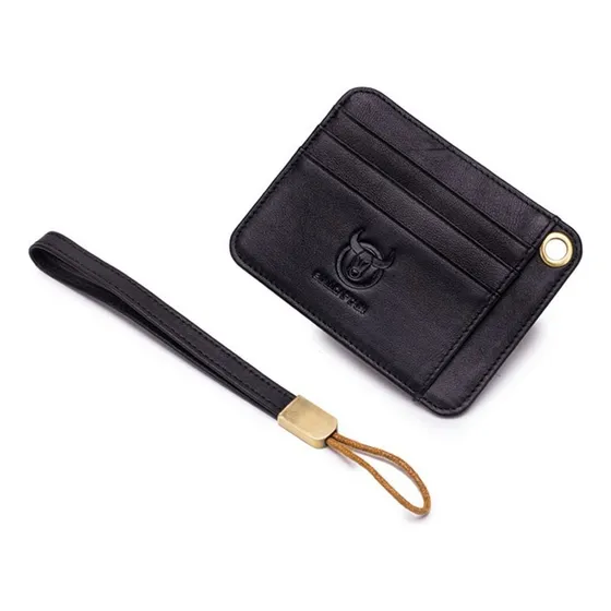 Bullcaptain - Tarjetero De Cuero  Kb-456-bk Negro