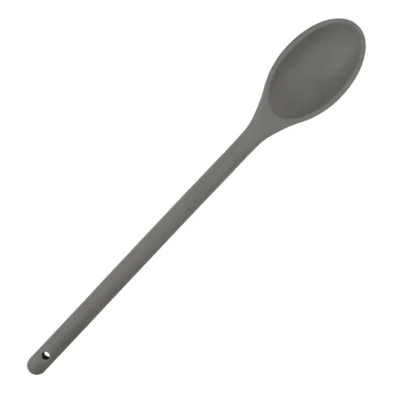 Colher De Silicone Cabo Longo Cinza 38cm 1un Cromus Allonsy
