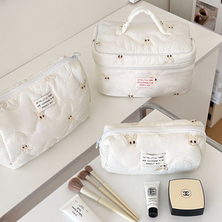 Bolsa De Cosméticos De Pana Con Estampado Floral, Portátil, Bolsa De Cosméticos De Pana Con Estampado Floral, Portátil,
