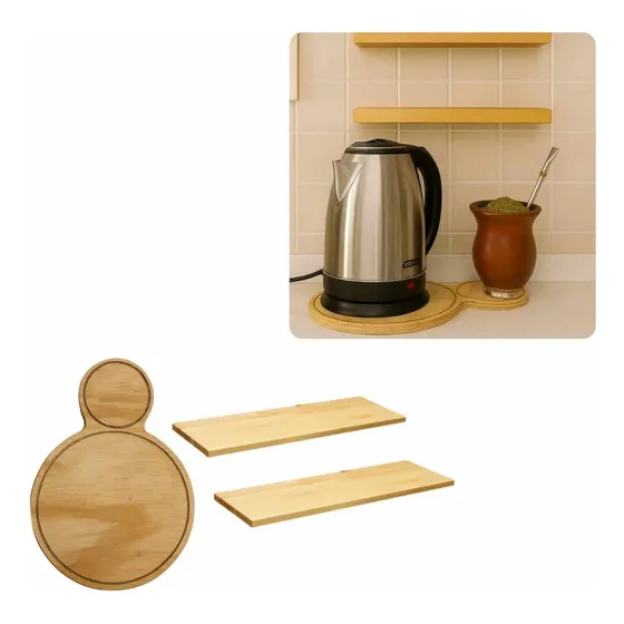 Suporte Para Garrafa + Prateleiras 20x10 Chimarrão