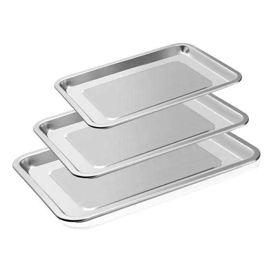 3 Sartene Acero Aluminio Bandeja Antiadherente Para