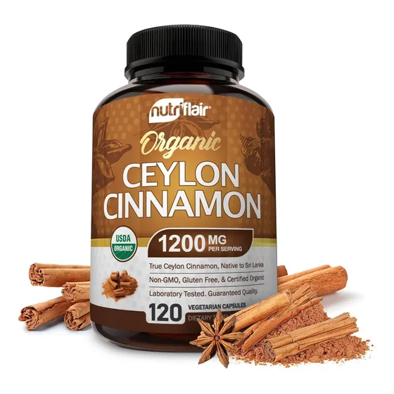 Nutriflair Canela De Ceilán Orgánica 1200 Mg 120 Capsulas