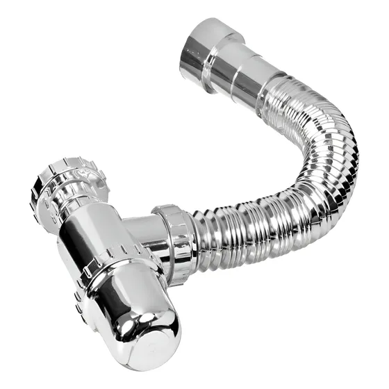 Sifão Copo Sanfonado Universal Flexível Cromado