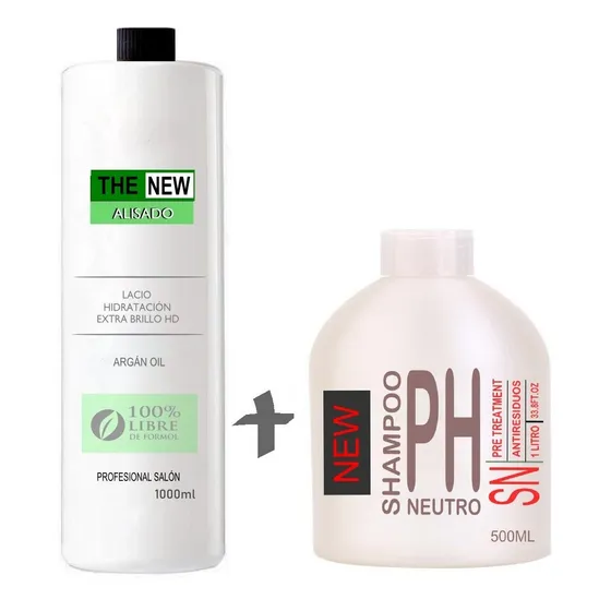 1 Litro De Alisado Sin Formol + Shampoo Pre Tratamiento 500 