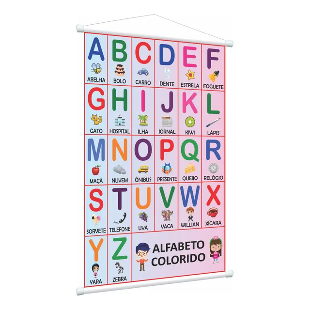 Material De Apoio Banner Pedagógico Alfabeto Colorido Sil731