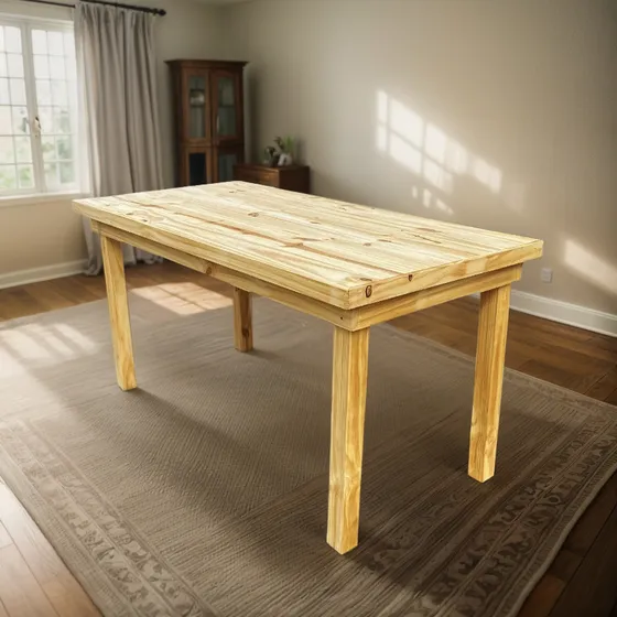 Mesa Maciza Pino 160 Pata Maciza Cocina Living Comedor