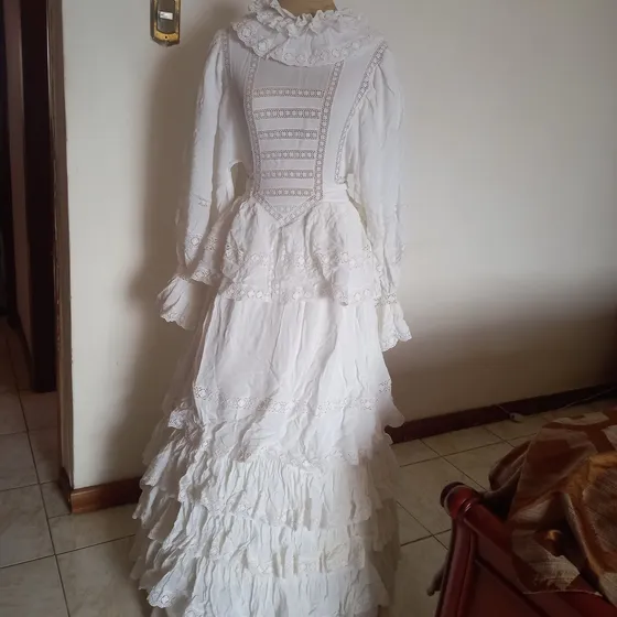 Vestido Antiguo Frances Epoca Dama Antañona, Comunión, Novia