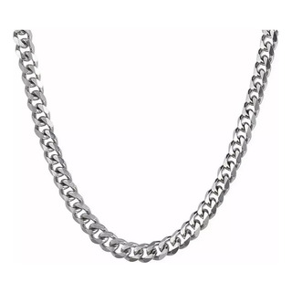 4mm Collar Estilo Cubano Hombre De Acero Inoxidable Plateado 4mm Collar Estilo Cubano Hombre De Acero Inoxidable Plateado