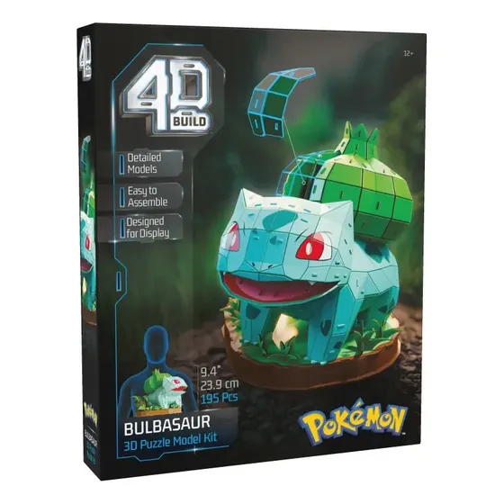 4d Build, Bulbasaur De Pokémon En 3d, Coleccionables De Pokémon, Rompecabezas Para Adultos, Juguetes De Construcción, Rompecabezas En 3d Para Adultos Y Adolescentes, 195 Piezas, A Partir De 12 Años | Cuotas sin interés