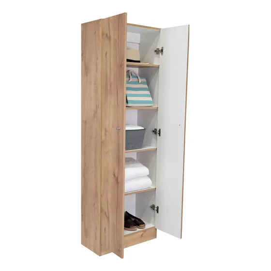 Closet 2 Puertas Home Multiusos Rta Duna CDB 4986 Blanco Color Marrón Claro