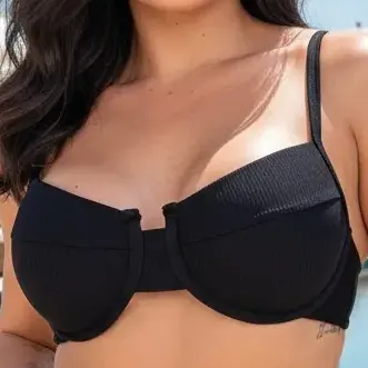 Bikini Calcinha Cintura Alta Top Alça Regulável Bojo Verão