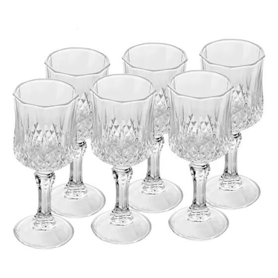 Jogo 6 Unidades Mini Taça Vidro P/ Licor 50 Ml Transparente