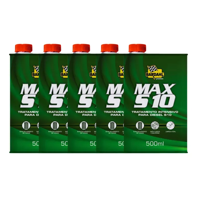 Kit 5 Aditivo Combustível Max S10 Diesel Bardahl 500ml