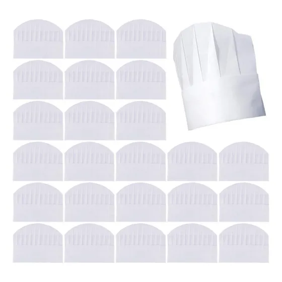 Gorros De Chef Para Niños Paq 50 Desechables De Papel De 8 P