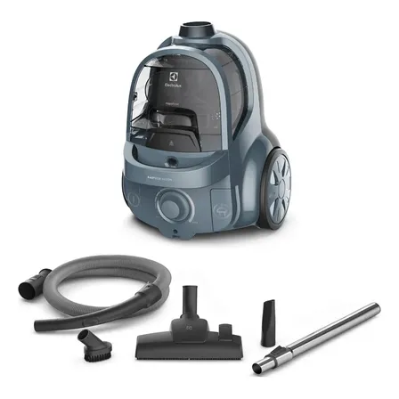 Aspirador de Pó sem saco Easybox Electrolux 1600W silencioso compacto bocal estofados cabo retratil controle velocidade EAS40 Azul-pretróleo