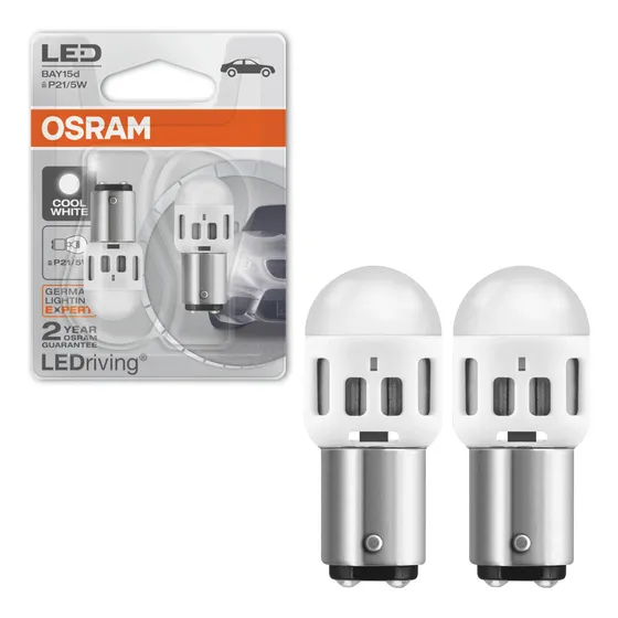 Kit 2 Lamparas Led Osram P21/5w 2 Polos Desparej Blanco Frio