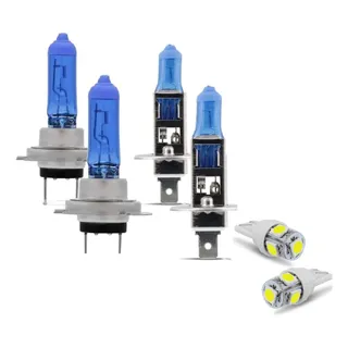 Kit 6 LĂąmpadas Super Branca 8500k H7 H1 T10 Kit 6 LĂąmpadas Super Branca 8500k H7 H1 T10