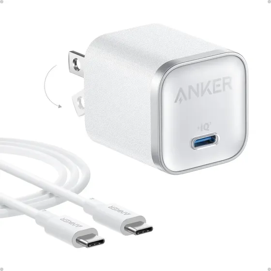 Cargador Tipo C Anker Nano 45w, Carga Rápida, Compacto Y Plegable, Cable De 1.8m Incluido, Compatible Con Samsung Galaxy S25/s24, iPhone 16, Macbook, Pixel 9, iPad Y Más Dispositivos