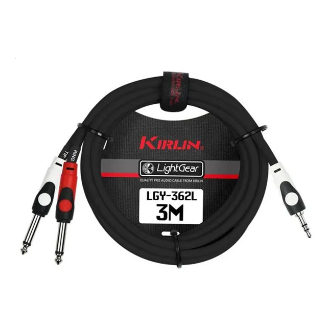 Cable Audio Kirlin Mini Plug A 2 Plug 1/4 Mono Lgy362l 3m