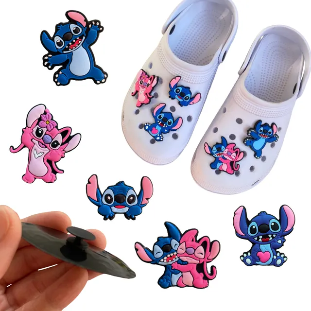 Kit 5 Pins Bottons Enfeites Para Crocs Babuche Lilo Stitch
