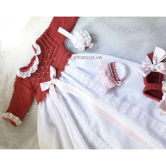 Conjunto Set Ajuar Tejido Para Recién Nacido Bebes Crochet