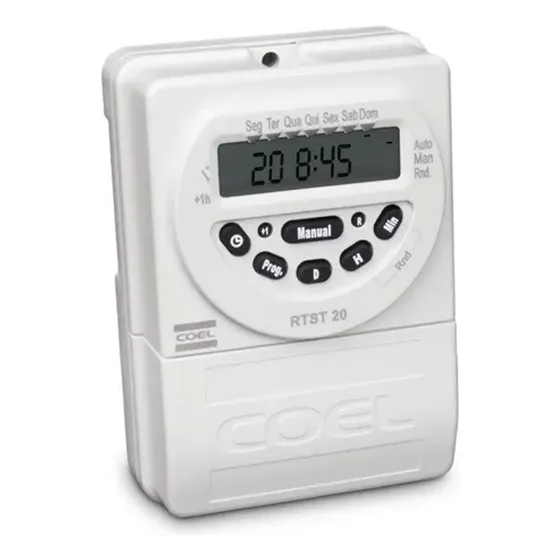 Timer Temporizador Digital Branco 100-240vca Rtst20 Coel