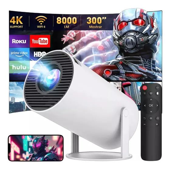 Proyector Mini Hdmi 4k Hy300 Android 11 Smart Tv Portátil