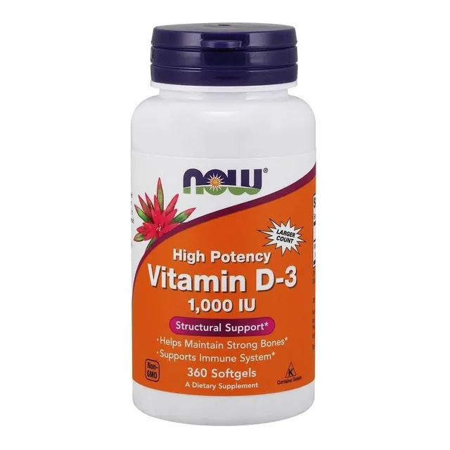 Suplemento NOW NOW Foods Vitaminas Vitamina D-3 1000 IU de 120g x 360 un - softgels