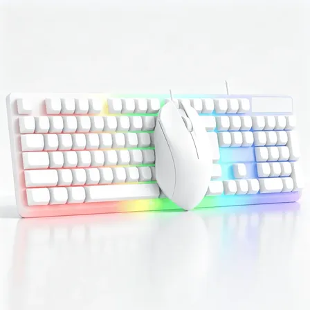 Generic 123 Rgb Gaming Keyboard Mouse Combo Black White Blanco