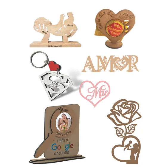 Arquivos Dxf Cdr Cnc Laser Gravação Dia Das Mães Aspire Mdf