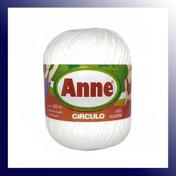Linha Anne Branca Fio Novelo 500m Crochê Circulo - Cor 8001