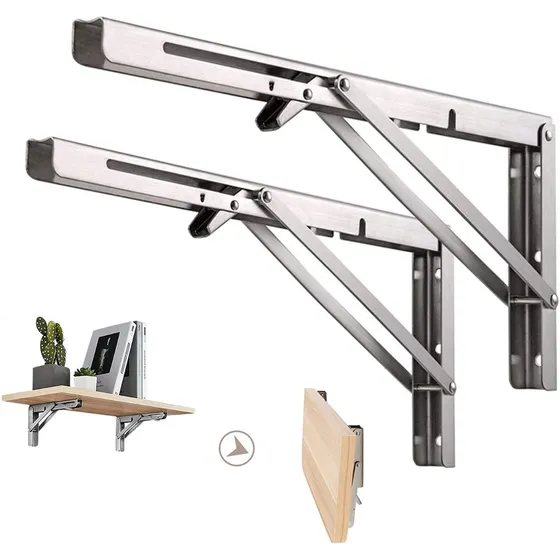Soporte Para Repisas Plegables Acero Inox  8  (50kg) Par
