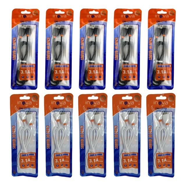 Kit 10 Cabos Carregador Micro Usb V8 Atacado Revenda