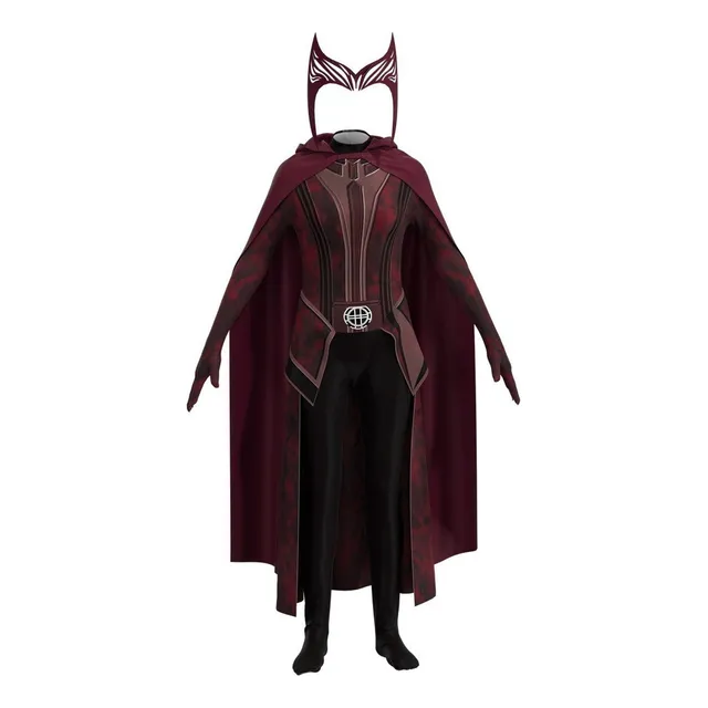 C Wanda Vision Scarlet Witch Disfraz Cosplay Mono+ Capa+tocado