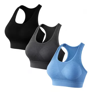 Kit 3 Tops Com Bojo Esportivo Fitness Academia Yoga Ciclismo Kit 3 Tops Com Bojo Esportivo Fitness Academia Yoga Ciclismo
