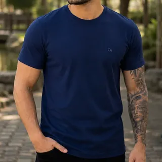 Ogochi Camiseta Masculina Básica Slim Algodão - Várias Cores Ogochi