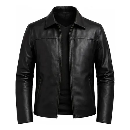 Jaqueta Couro Legítimo Masculina Premium Gola Italiana Slim