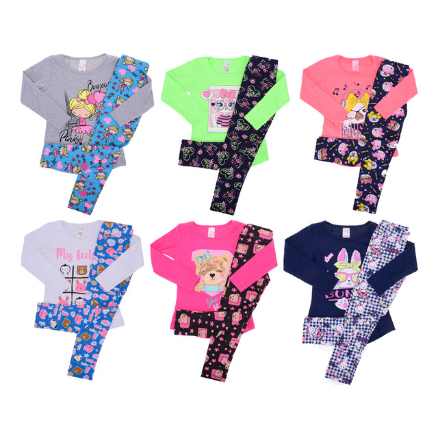 Kit 03 Conjuntos Infantil Meia Estação Menina Inverno 2ao8 Kit 03 Conjuntos Infantil Meia Estação Menina Inverno 2ao8