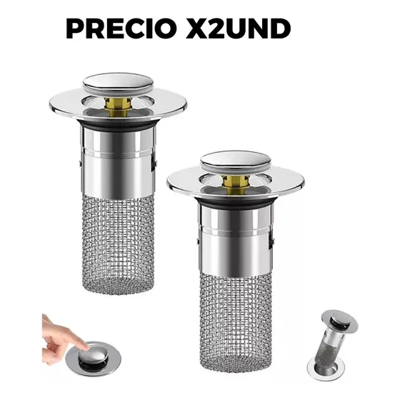 Desague Lavamanos Filtro Malla Tapon Universal