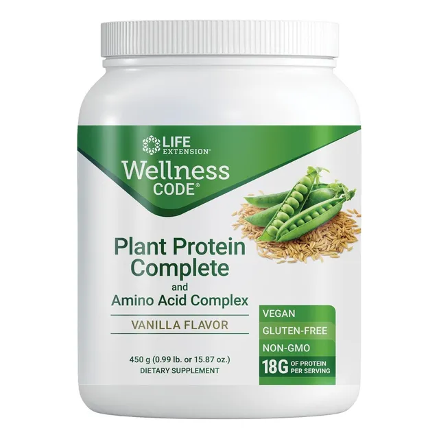 Proteína Vegetal Completa Life Extension 450 G Vainilla