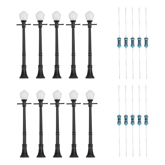 Artudatech 10pcs Lcx04 Modelo Ferrocarril Lampara Calle Luz