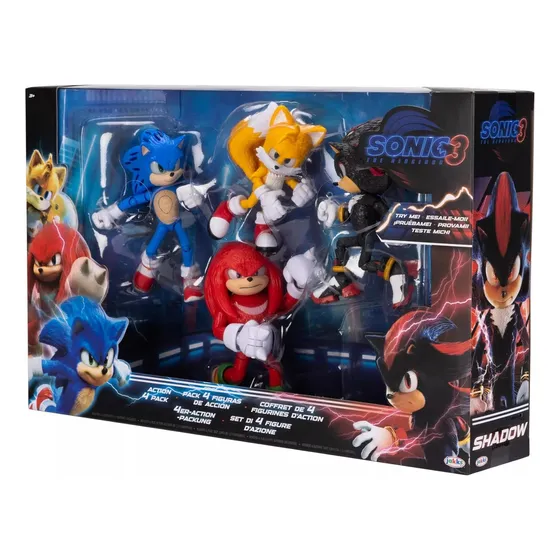 Pack Set 4 Figuras 13cm Sonic The Hedgehog Sonic 3 Movie