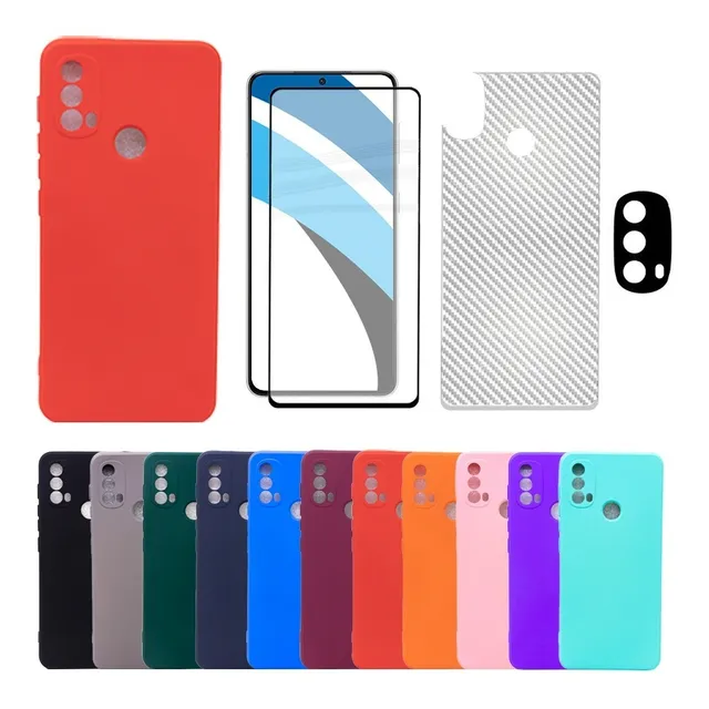 Capinha Case Para Motorola Moto E40 Aveludada + 3 Película 