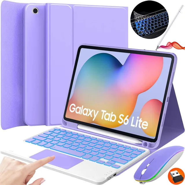 Funda C/teclado Mouse+lapiz Para Galaxy Tab S6 Lite 10.4'' Ñ