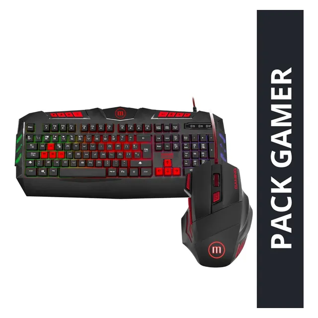 Kit Pack Gamer Maxell Teclado Mouse Samurai Negro