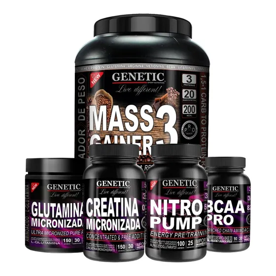 Anabol 5 Gainer 1,5 Glutamina Arginina Bcaa Creatina Genetic