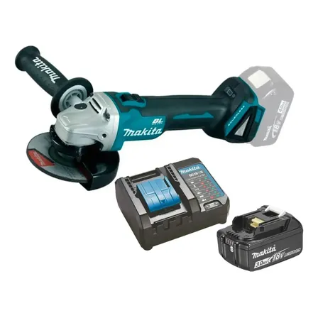 Esmerilhadeira Angular Dga504 + Bateria E Carregador Makita Azul-turquesa 18v