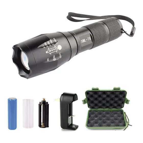 Linterna Led Potente Tactica Militar Recargable Caza Pesca 